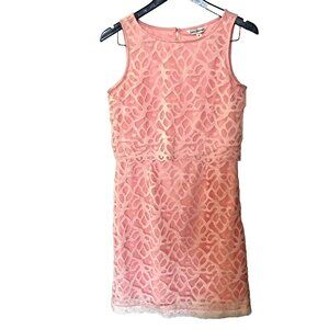 Bundle It! Latin Quarters Women's Net Lace Leeveless Pink Midi Dress Size S